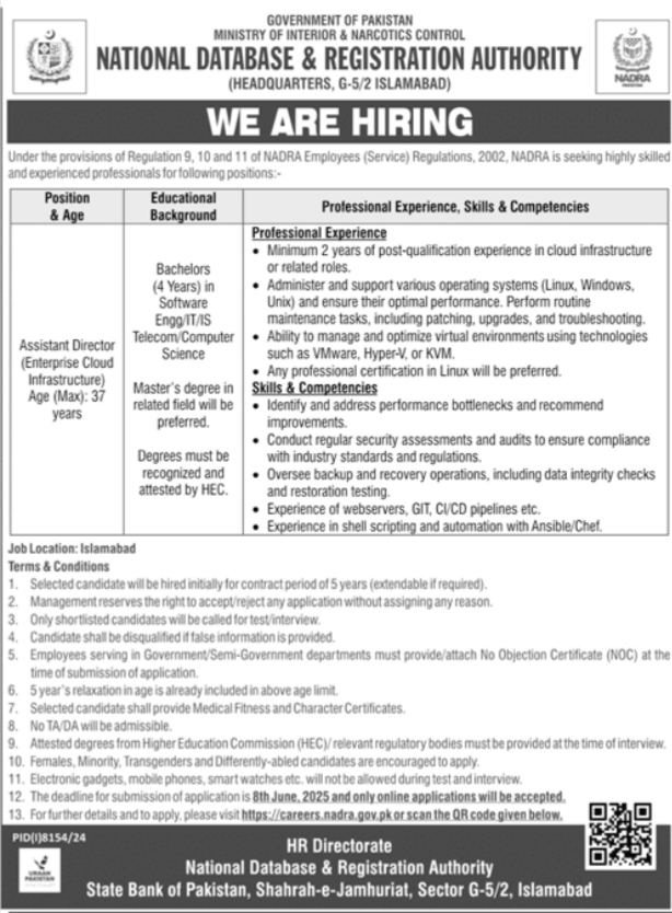 NADRA Jobs 2025 – Apply Now for Great Careers in Islamabad